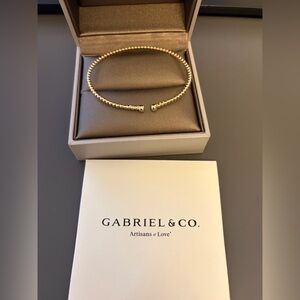 Gabriel and Co. Split 14k Yellow Gold Beaded Bujukan Bangle.